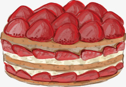 美味草莓手绘蛋糕素材
