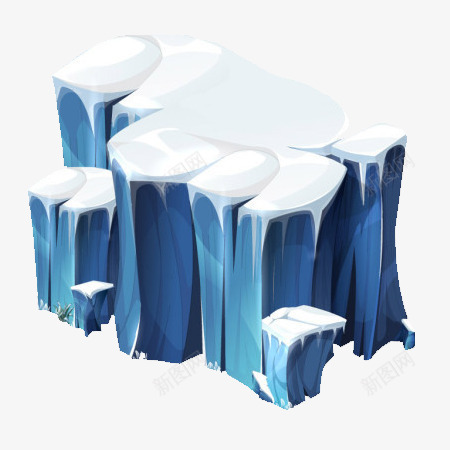 卡通冰山元素png免抠素材_新图网 https://ixintu.com 卡通 场景 模型 游戏 雪山