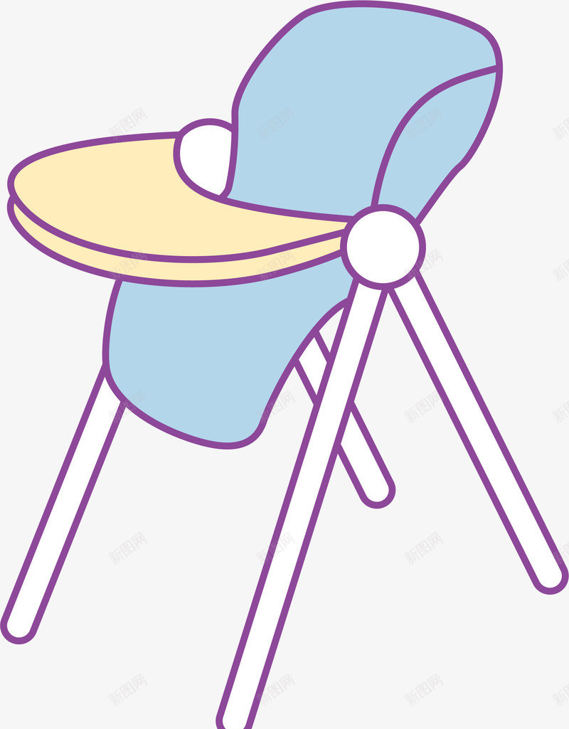 蓝色手绘儿童吃饭座椅png免抠素材_新图网 https://ixintu.com 儿童吃饭座椅 卡通 手绘 母婴用品 矢量图案 蓝色