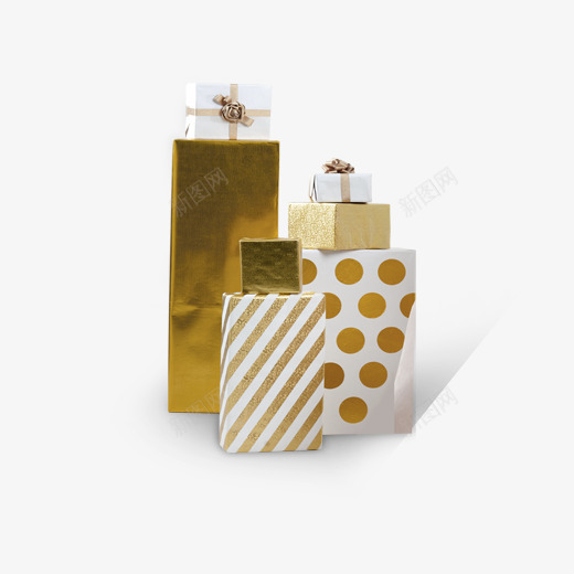 金色包装礼物元素psd_新图网 https://ixintu.com 创意 包装 庆祝 新年 盒子 礼物 纹理 金色