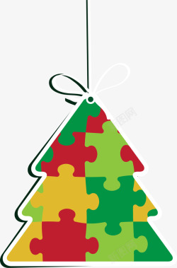 圣诞节拼图圣诞树素材