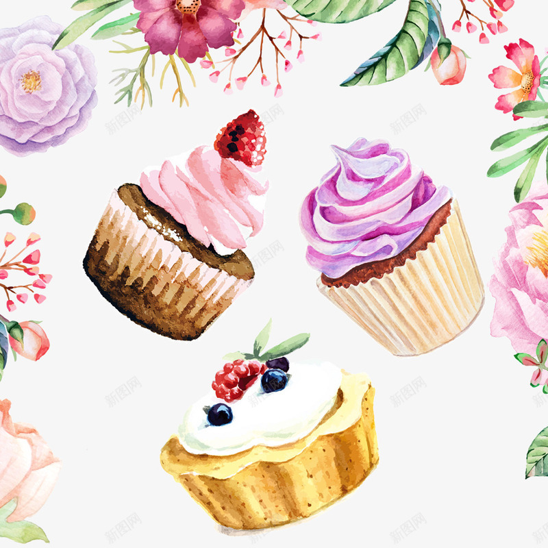 多彩卡通美味可爱小蛋糕手绘psd免抠素材_新图网 https://ixintu.com 卡通蛋糕 植物花卉手绘 私房蛋糕 美味糕点 蛋糕房宣传 迷你蛋糕 餐后甜点