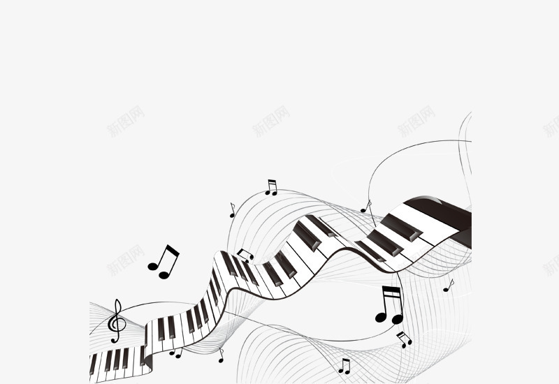 钢琴键盘爵士乐图标png_新图网 https://ixintu.com 免抠 律动钢琴 简约 音乐主题 音乐背景 音符