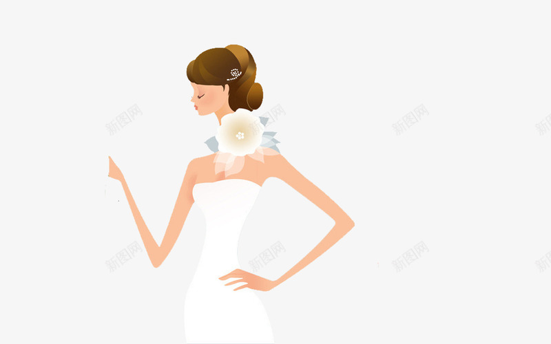 穿婚纱的女孩png免抠素材_新图网 https://ixintu.com 卡通手绘 女孩 婚庆 简洁大方