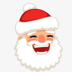圣诞老人可爱笑脸大笑的圣诞老人头高清图片