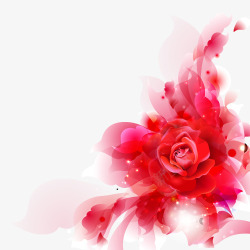 水晶玫瑰红色水晶特效玫瑰高清图片