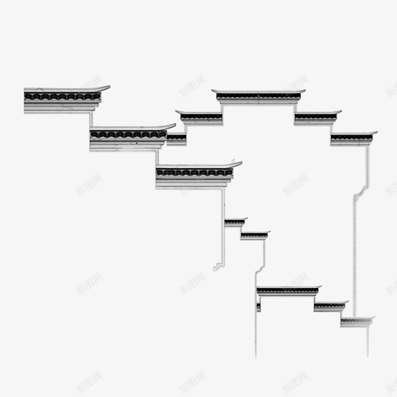 围墙png免抠素材_新图网 https://ixintu.com 中国风 古代 古建筑