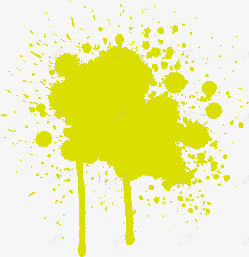 黄色颜料泼墨矢量图eps免抠素材_新图网 https://ixintu.com 油漆 泼墨 装饰 颜料 黄色 矢量图
