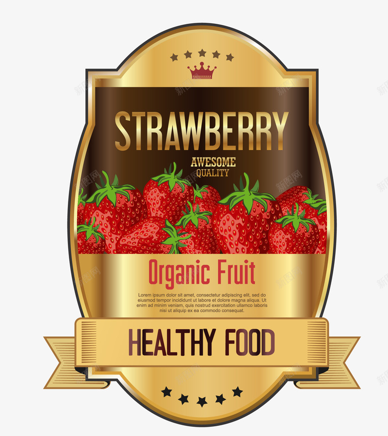 草莓标签png免抠素材_新图网 https://ixintu.com 标签 水果贴纸 草莓标签