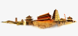 中国风西安旅游景点素材
