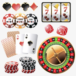 色子七红色子赌博娱乐赌博元素高清图片