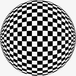 白色小方格圆形窗黑白方格圆球简图高清图片
