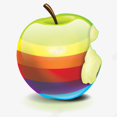 彩虹苹果超清图标图标