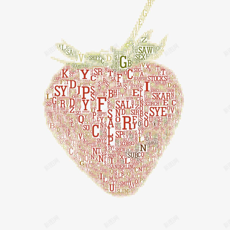 草莓图案png免抠素材_新图网 https://ixintu.com 创意 单词 字母 英文 草莓形状