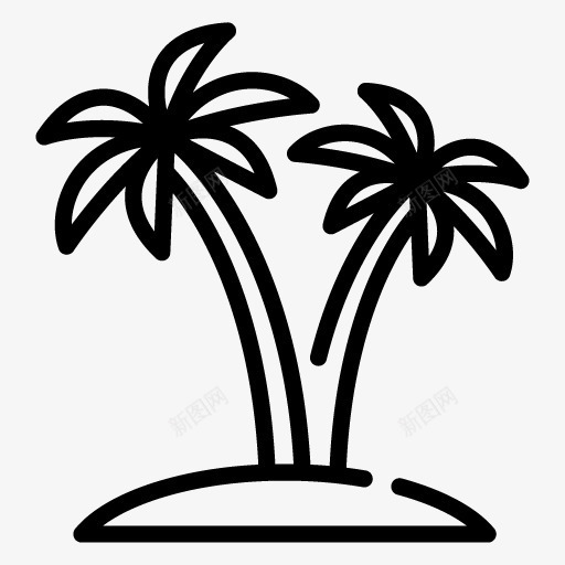 简易椰子树图标png_新图网 https://ixintu.com 休闲 小岛 忙里偷闲 放松 散心 旅游 椰子树 舒适