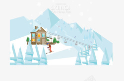 雪山滑雪场素材