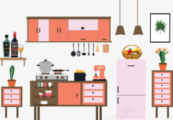 厨房家具家具厨房室内矢量图高清图片