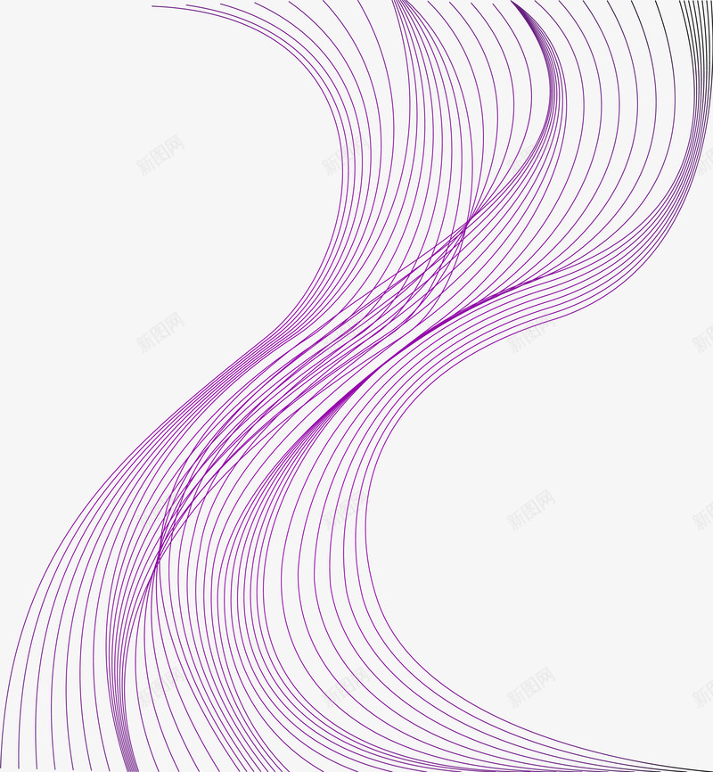 卡通紫色音符png免抠素材_新图网 https://ixintu.com 免抠PNG 卡通 曲线 简约 紫色 线条 音符