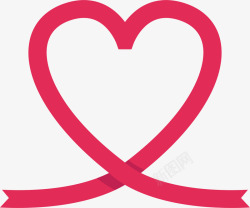 粉红色情人节丝带爱心边框矢量图素材