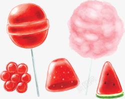 红色棉花糖粉红可爱儿童节糖果矢量图高清图片