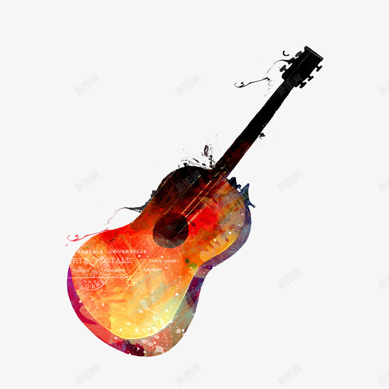 水彩吉他png免抠素材_新图网 https://ixintu.com 创意设计 吉他背景 水彩吉他 水彩吉他模板下载 水彩吉他素材下载 音乐背景 音乐题材