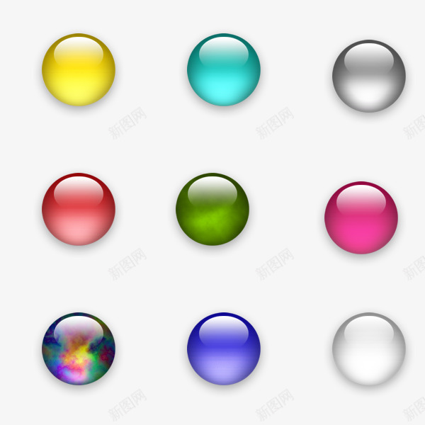 彩色水晶球png免抠素材_新图网 https://ixintu.com 免费PNG素材 圆形 彩色 水晶 配色