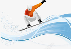 雪花滑雪冰雪乐园矢量图素材
