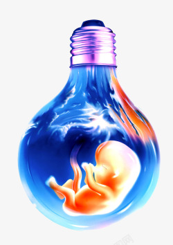 矢量胚胎灯泡里的新生儿高清图片