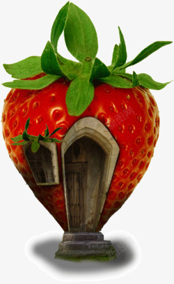创意草莓房子素材