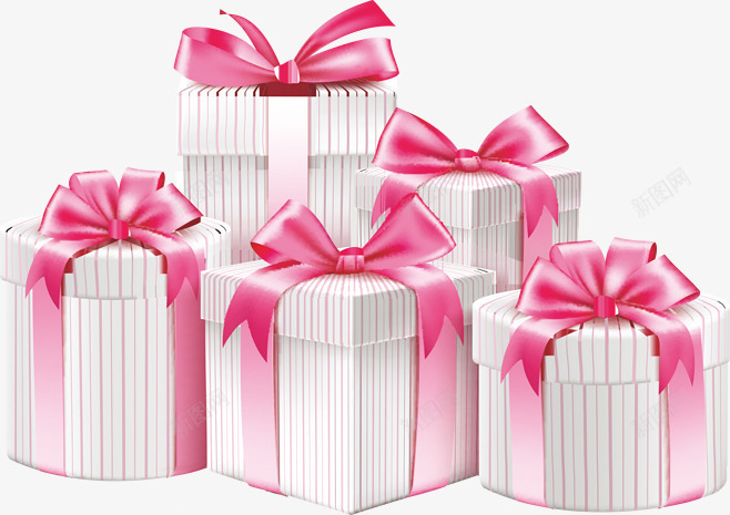 粉红色礼物盒png免抠素材_新图网 https://ixintu.com 丝带 圣诞节 盒子 礼物 礼盒 粉红色 蝴蝶结