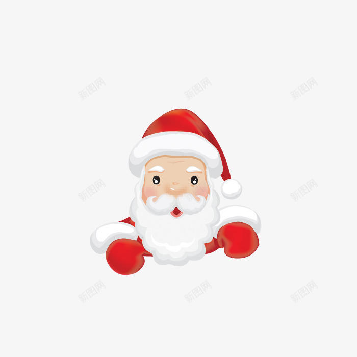 可爱圣诞老人png免抠素材_新图网 https://ixintu.com 人物 卡通 圣诞老人 手套 手绘 红帽子 胡子