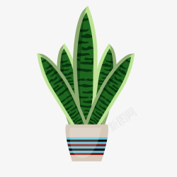卡通绿色的植物矢量图素材