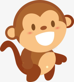 微笑的卡通猴子素材