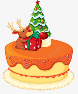 蛋糕圣诞节卡通圣诞树高清图片