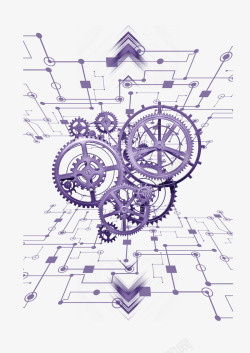 紫色齿轮紫色商务科技元素高清图片