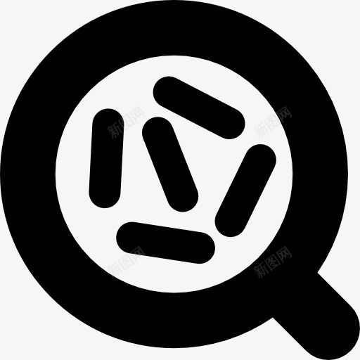 病毒通过放大镜图标png_新图网 https://ixintu.com 医疗 放大镜 显微镜 病毒 细菌