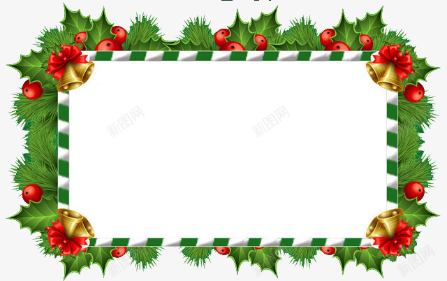 文本框png免抠素材_新图网 https://ixintu.com 圣诞节 文本框 树叶 绿叶 节日元素 花圈