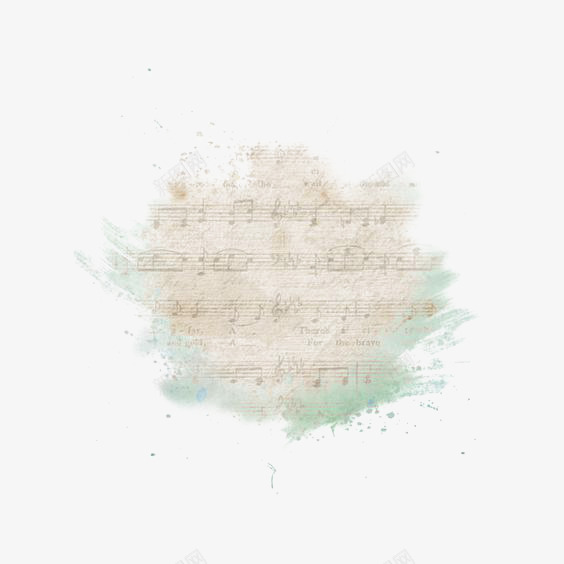 五线谱png免抠素材_新图网 https://ixintu.com 古典音乐 喷溅 复古纸张 水彩 音乐 音符