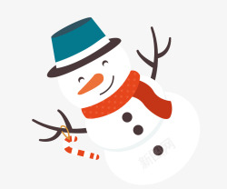 设计雪人圣诞雪人笑眯眯高清图片