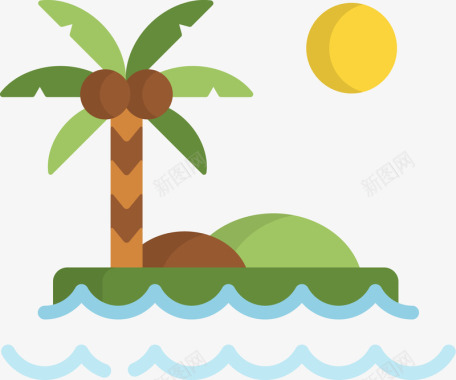 卡通椰子树图标图标