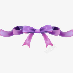 紫色蝴蝶结横幅素材
