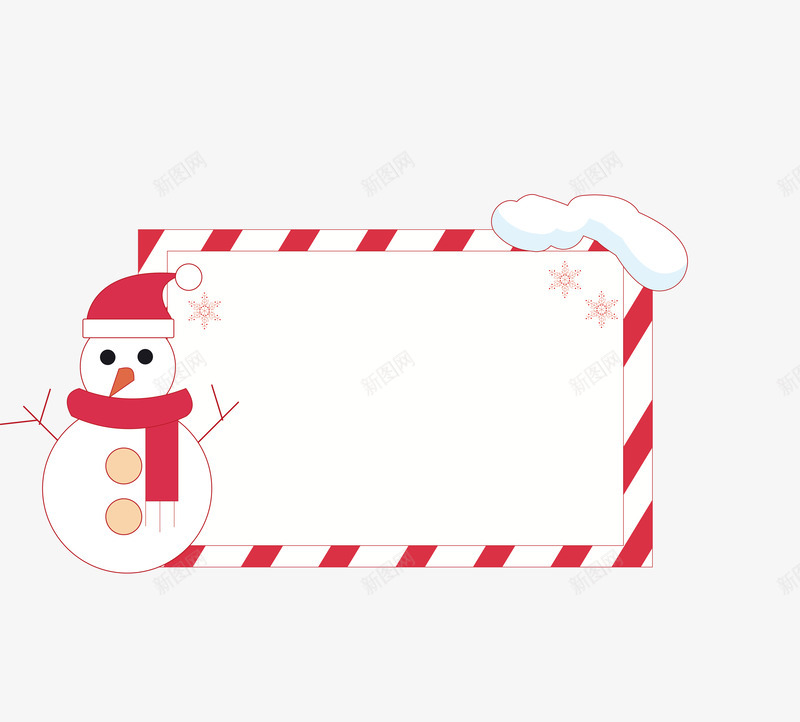 圣诞雪人边框图标png_新图网 https://ixintu.com 卡通雪人 彩色底纹 彩色边框 扁平化 手绘图 矢量图标