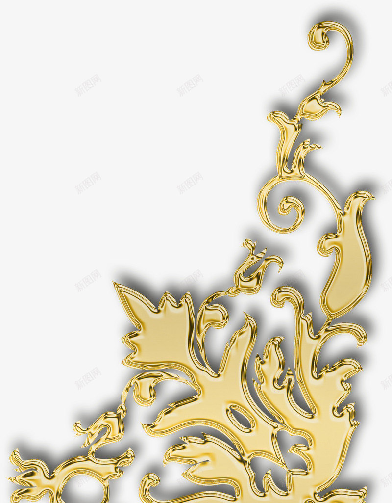 金色立体卡片花纹png免抠素材_新图网 https://ixintu.com 卡片 立体 花纹 金色