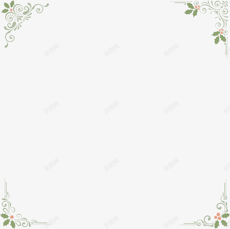 绿色冬青植物框架png免抠素材_新图网 https://ixintu.com 冬青 圣诞快乐 圣诞节 绿色植物 花枝植物 边框纹理