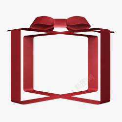 蓝色圣诞雪夜红色礼盒框架高清图片