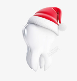 戴着医疗戴着圣诞帽的牙齿高清图片