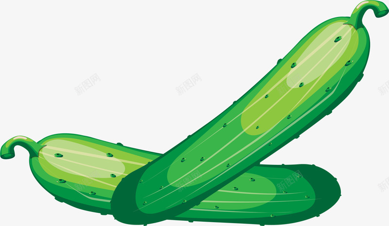 绿色卡通黄瓜png免抠素材_新图网 https://ixintu.com 卡通 清新 简约 绿色 蔬菜 装饰图案 餐饮 黄瓜