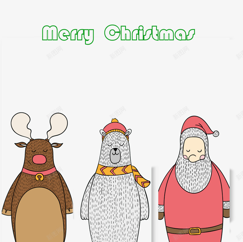 3款创意圣诞角色bannerpng免抠素材_新图网 https://ixintu.com banner 创意 北极熊 圣诞老人 圣诞节图片 麋鹿