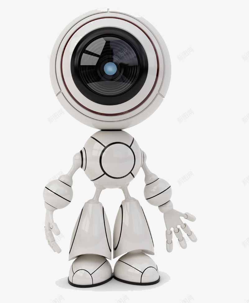 一个白色的机器人png免抠素材_新图网 https://ixintu.com 摄像头小人 机器人 机器人管家 白色的 科技
