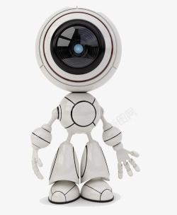 科技小人一个白色的机器人高清图片